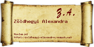 Zöldhegyi Alexandra névjegykártya